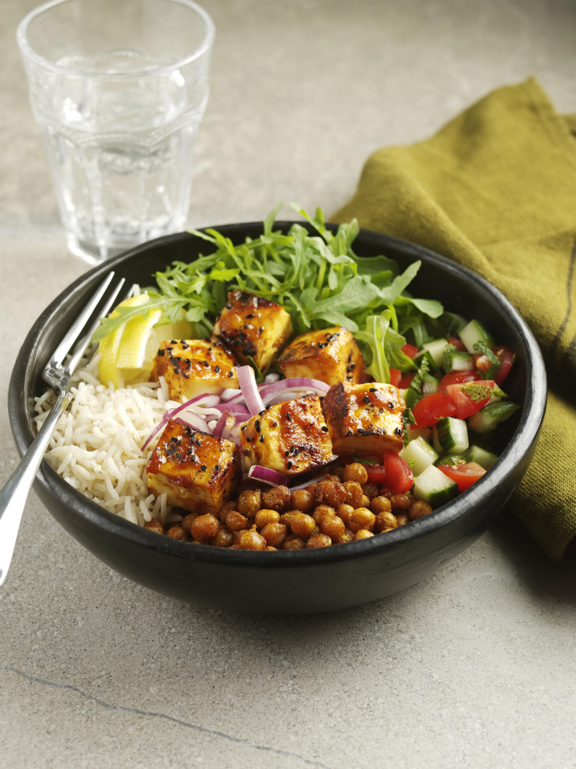 paneer and red pepper skewer in spicy marinade